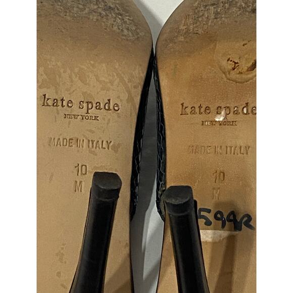 VINTAGE KATE SPADE Round Toe Snakeskin Print Slingback Heel 10 Made in Italy HTF - Picture 7 of 8